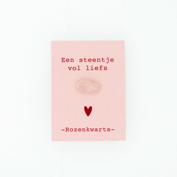 cadeau kaartje liefs Rozenkwarts
