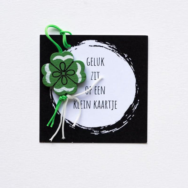 Karte schwarz und weiß Glücksklee