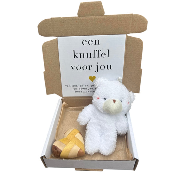 Brievenbus cadeau knuffel voor jou wit