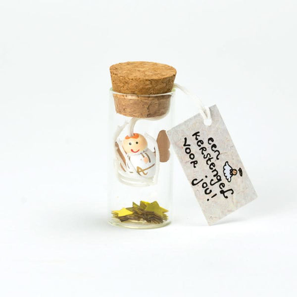 Bouteille porte-bonheur ange de Noël
