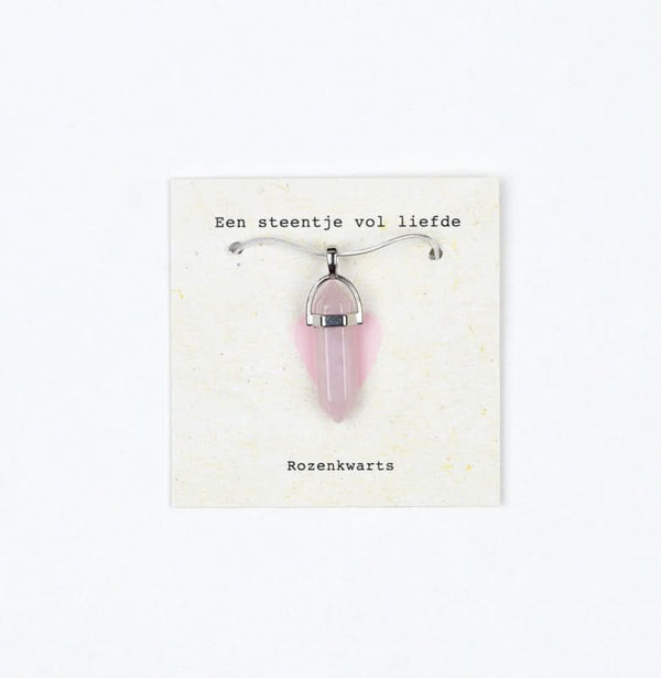 kristalpunt ketting Rozenkwarts
