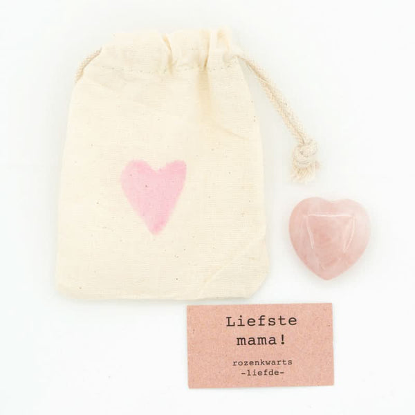 Coeur Quartz Rose très chère maman