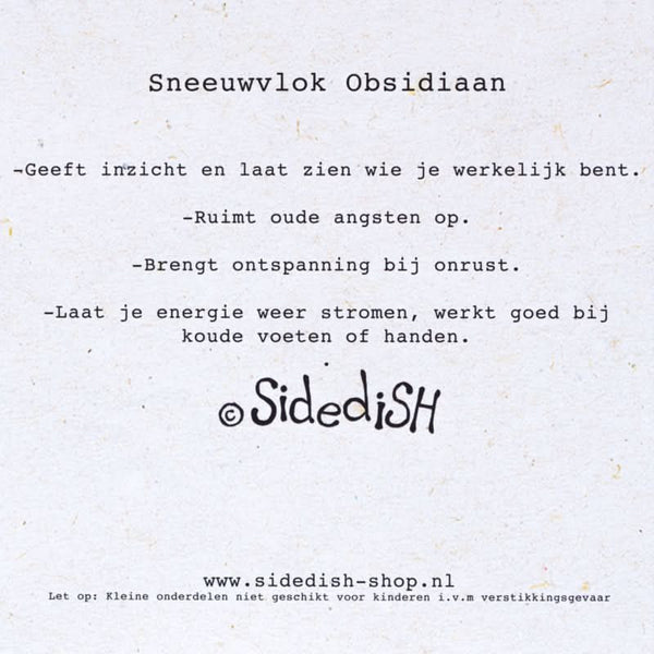 Edelsteen kaart Sneeuwvlok Obsidiaan
