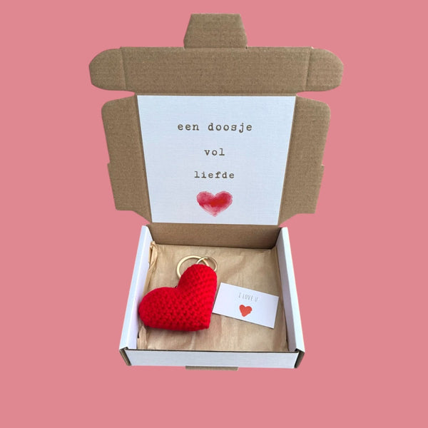 Doosje vol liefs sleutelhanger
