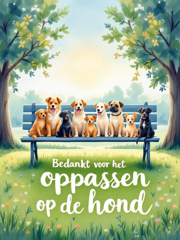 Bedankt voor het oppassen op de hond