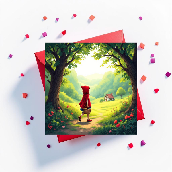 Sprookjeskaart Roodkapje met verhaal