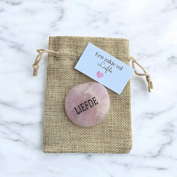 Zakje vol liefde steen