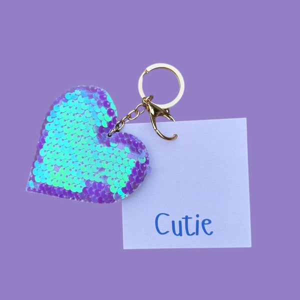 Glitterhart cutie sleutelhanger