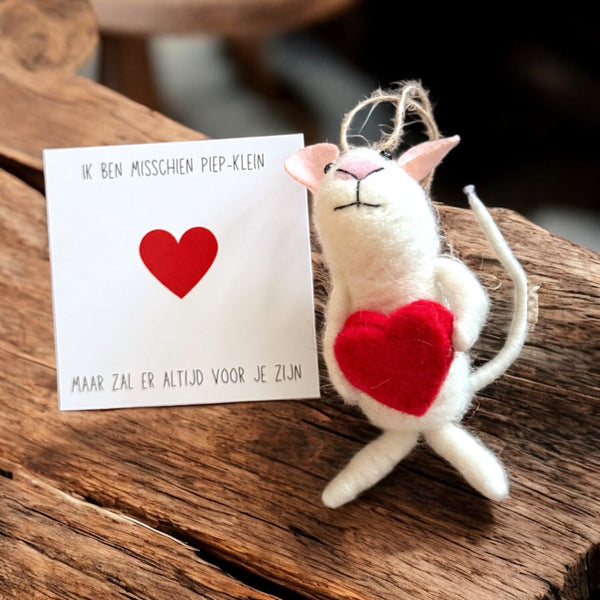 Vilten muis ik ben misschien piep-klein wit