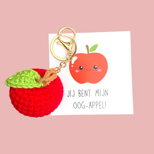 Sleutelhanger gehaakt appel