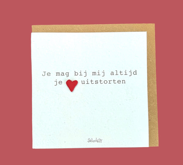 Wenskaart hart uitstorten