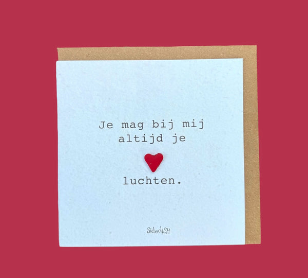 Wenskaart hart luchten