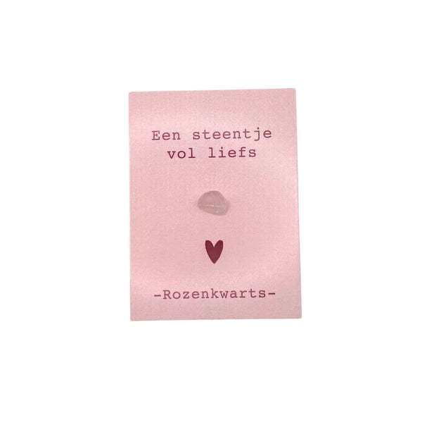 edelsteen cadeau kaartje Rozenkwarts