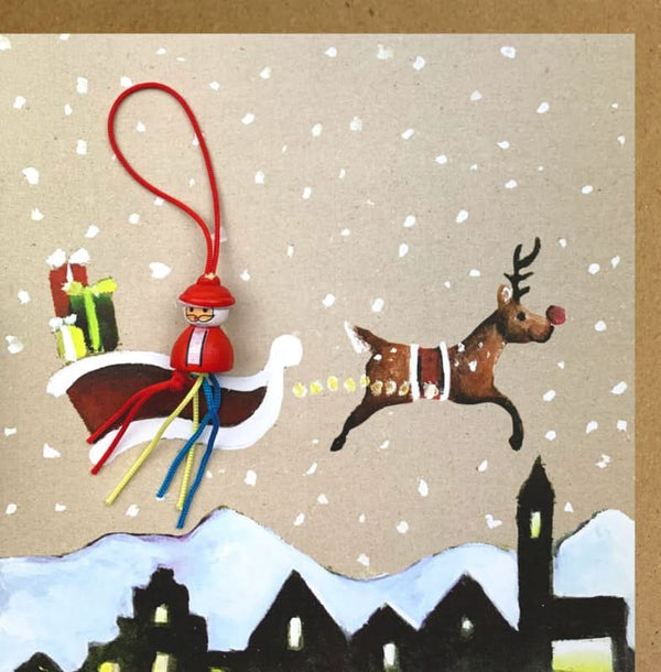 Wenskaart kraft Santa claus