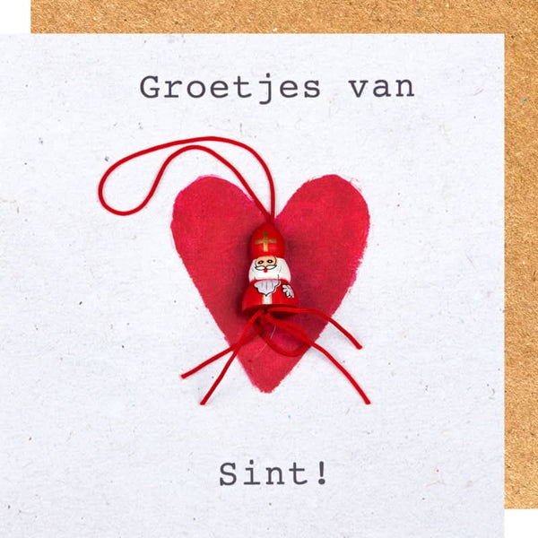 Wenskaart Sinterklaas groetjes van Sint