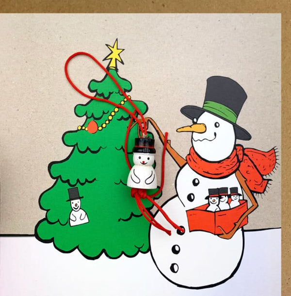 Carte de Noël kraft bonhomme de neige 3