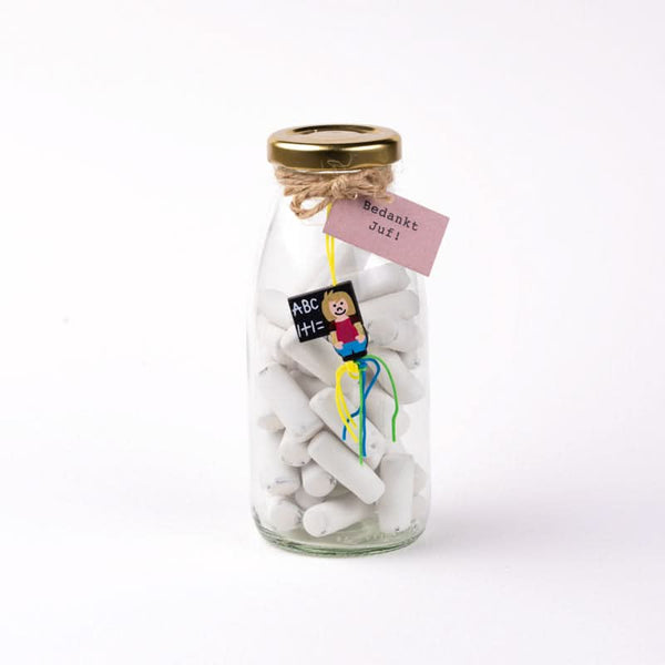 Snoepfles dropkrijtjes juf