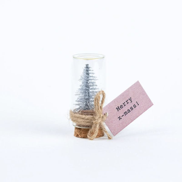 Bouteille de sapin de Noël argentée