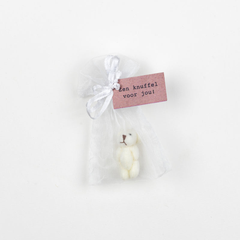 Ours dans un sac câlin pour toi blanc