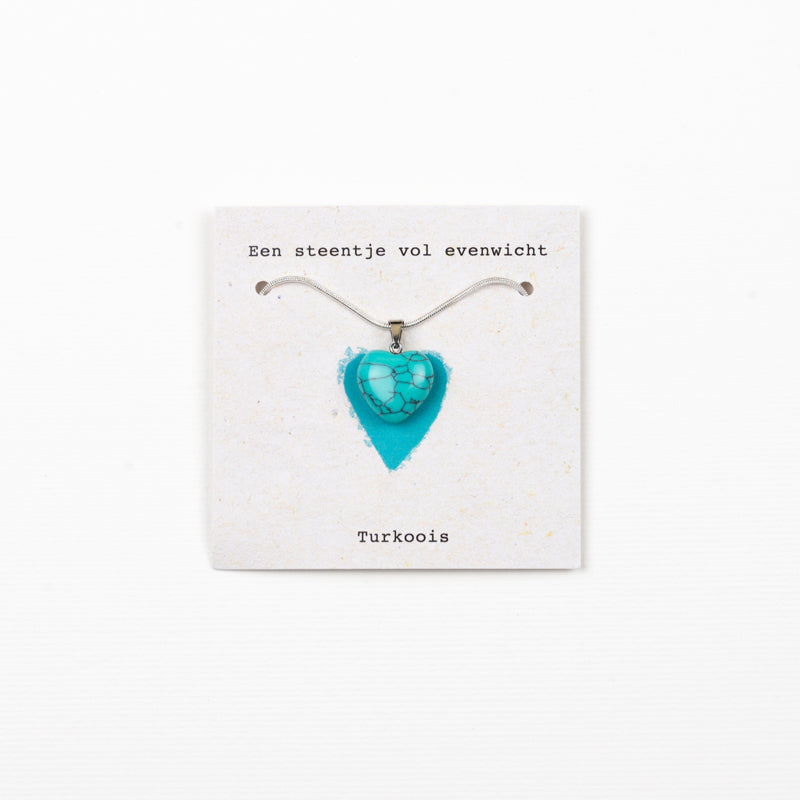 Steentje vol evenwicht ketting- Turkoois