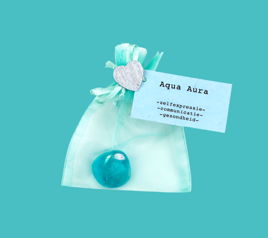 Zaksteen aqua aura knuffelsteen 