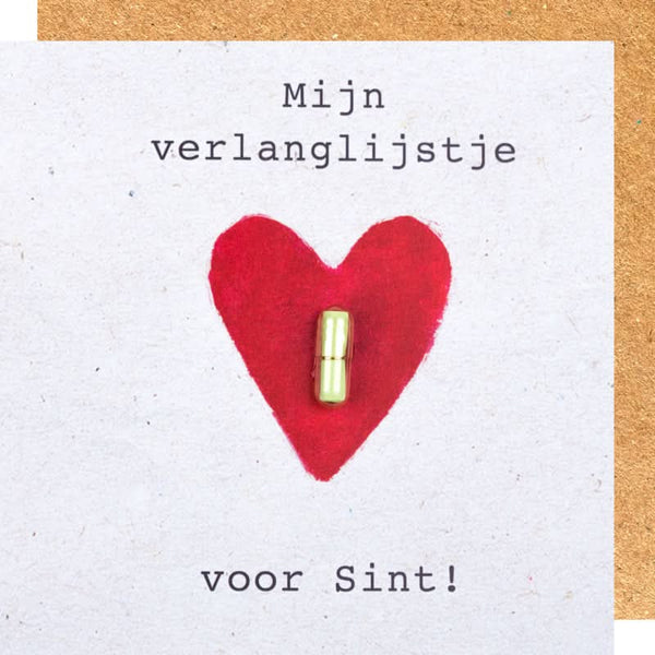 Grußkarte Sinterklaas Wunschliste.