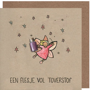 Bouteille de cartes de vœux remplie de poussière magique kraft