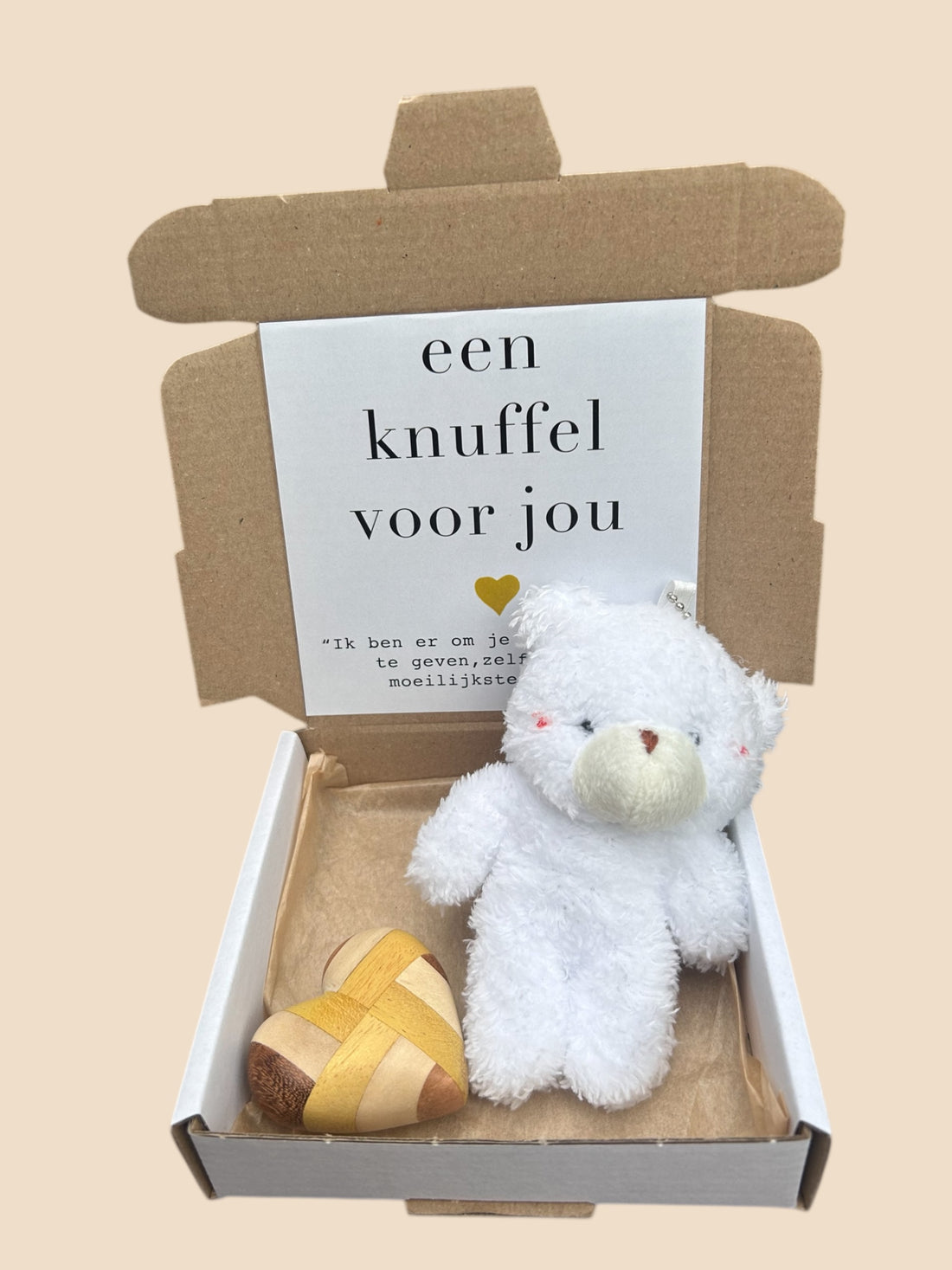 Brievenbus cadeau knuffel voor jou wit