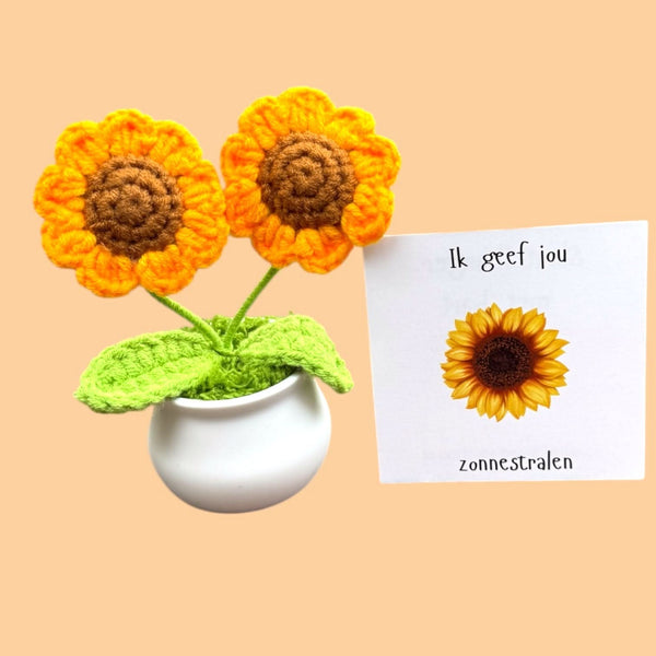Gehaakte zonnebloem