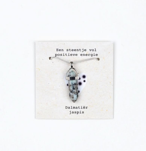 Kristalpunt ketting Dalmatiër Jaspis