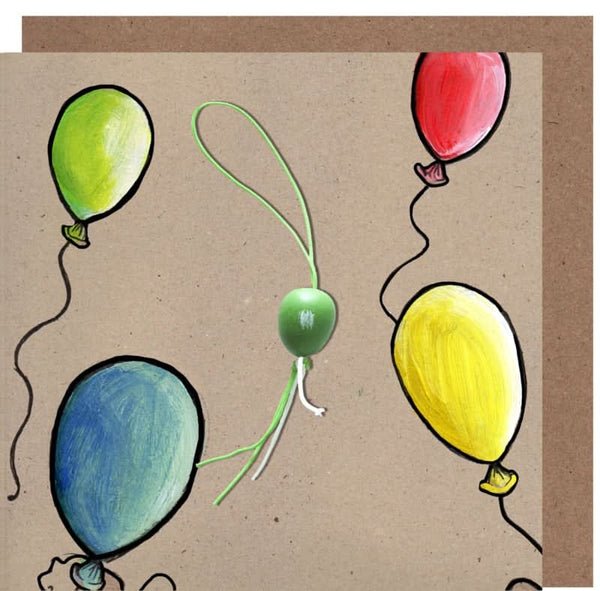 Grußkarte Ballon Kraft