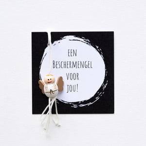 carte ange noir et blanc